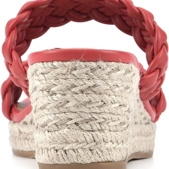 White Mountain Red Braided Wedge Sandals - Picture 5 of 9